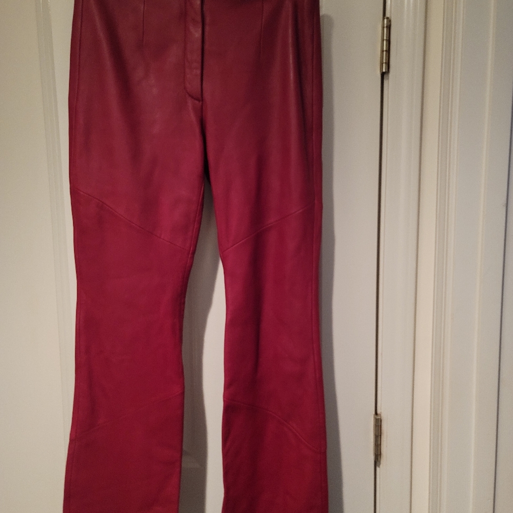 Lambskin, leather pants, red, size 6, Wilson's